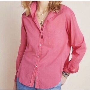 Grayson The Hero Button Down Shirt XS Top Blouse Pink 100% Cotton Long Sleeve
